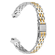 For Fitbit Inspire 1 / Inspire 2 Five Beads Slingshot Buckle Steel Watch Band(Silver Gold)