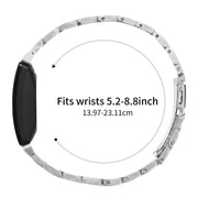 For Fitbit Inspire 1 / Inspire 2 Five Beads Slingshot Buckle Steel Watch Band(Silver Rose Gold)