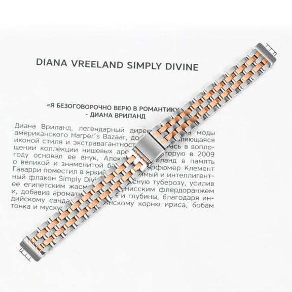 For Fitbit Inspire 1 / Inspire 2 Five Beads Slingshot Buckle Steel Watch Band(Silver Rose Gold)