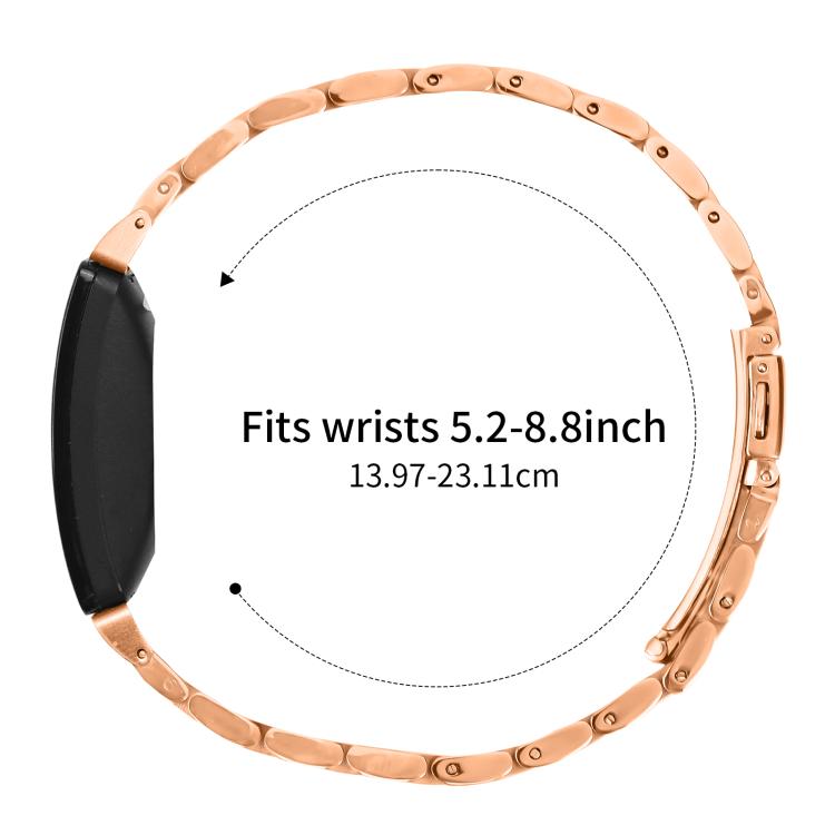 For Fitbit Inspire 1 / Inspire 2 Five Beads Slingshot Buckle Steel Watch Band(Rose Gold) - free shipping - PMC TechLife - Order now!