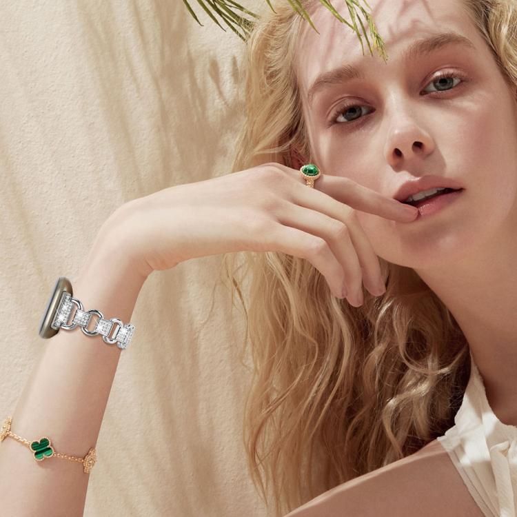 For Fitbit Versa 3 Oval Diamond Stainless Steel Watch Band(Silver) - free shipping - PMC TechLife - Order now!