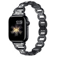 For Apple Watch 46mm / 49mm / 45mm / 44mm Oval Diamonds Steel Watch Band(Black) - free shipping - PMC TechLife - Order now!