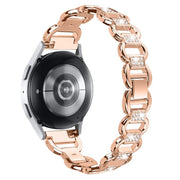 20mm Oval Diamond Stainless Steel Watch Band(Rose Gold)