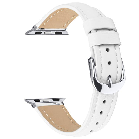 For Apple Watch 42mm / 41mm / 40mm / 38mm Small Waist PU Leather Watch Band(White)