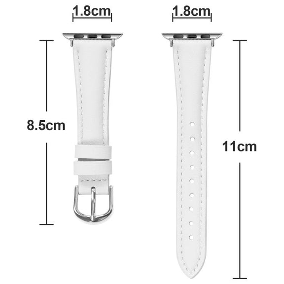 For Apple Watch 42mm / 41mm / 40mm / 38mm Small Waist PU Leather Watch Band(White)