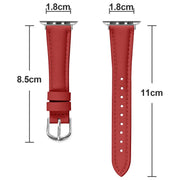 For Apple Watch 42mm / 41mm / 40mm / 38mm Small Waist PU Leather Watch Band(Red)