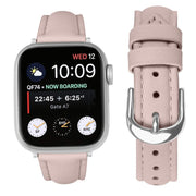 For Apple Watch 42mm / 41mm / 40mm / 38mm Small Waist PU Leather Watch Band(Sandpaper pink)
