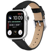 For Apple Watch 42mm / 41mm / 40mm / 38mm Small Waist PU Leather Watch Band(Black)