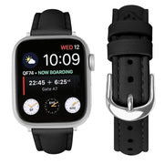 For Apple Watch 42mm / 41mm / 40mm / 38mm Small Waist PU Leather Watch Band(Black)