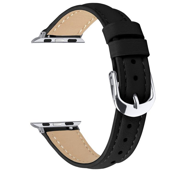 For Apple Watch 42mm / 41mm / 40mm / 38mm Small Waist PU Leather Watch Band(Black)