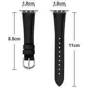 For Apple Watch 42mm / 41mm / 40mm / 38mm Small Waist PU Leather Watch Band(Black)
