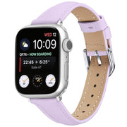 For Apple Watch 42mm / 41mm / 40mm / 38mm Small Waist PU Leather Watch Band(Light Purple)
