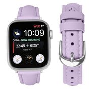 For Apple Watch 42mm / 41mm / 40mm / 38mm Small Waist PU Leather Watch Band(Light Purple)