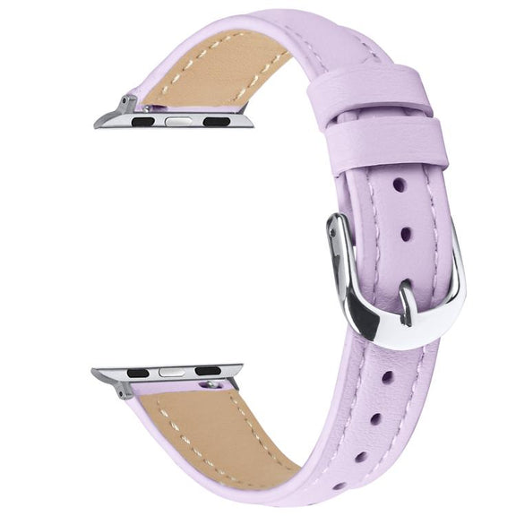 For Apple Watch 42mm / 41mm / 40mm / 38mm Small Waist PU Leather Watch Band(Light Purple)