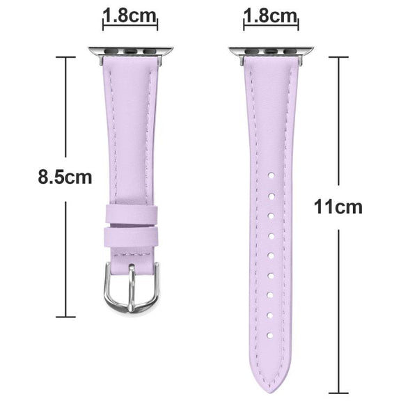 For Apple Watch 42mm / 41mm / 40mm / 38mm Small Waist PU Leather Watch Band(Light Purple)