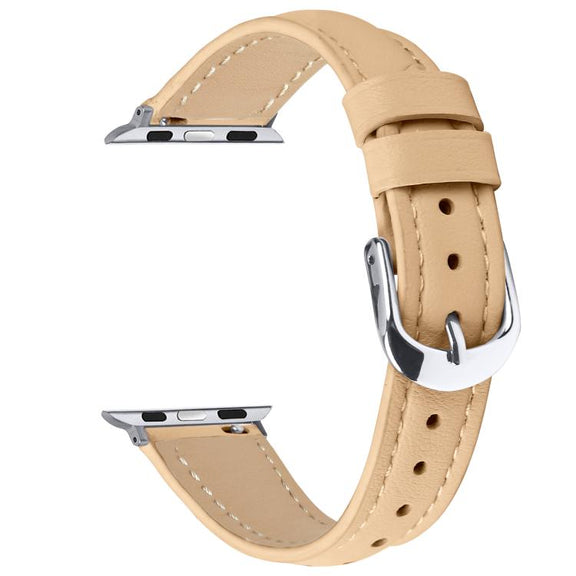 For Apple Watch 42mm / 41mm / 40mm / 38mm Small Waist PU Leather Watch Band(Camel Color)