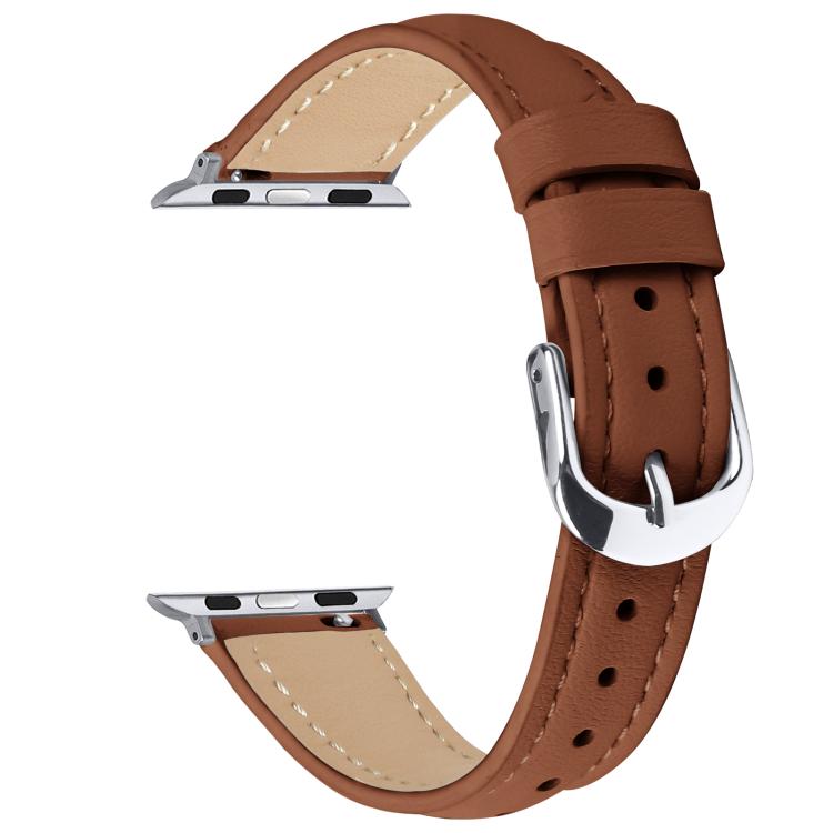 For Apple Watch 42mm / 41mm / 40mm / 38mm Small Waist PU Leather Watch Band(Brown)