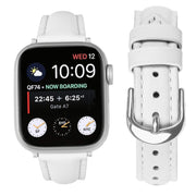 For Apple Watch 46mm / 49mm / 45mm / 44mm Small Waist PU Leather Watch Band(White)