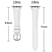 For Apple Watch 46mm / 49mm / 45mm / 44mm Small Waist PU Leather Watch Band(White)