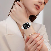 For Apple Watch 46mm / 49mm / 45mm / 44mm Small Waist PU Leather Watch Band(White)