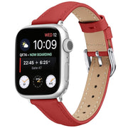 For Apple Watch 46mm / 49mm / 45mm / 44mm Small Waist PU Leather Watch Band(Red)