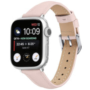 For Apple Watch 46mm / 49mm / 45mm / 44mm Small Waist PU Leather Watch Band(Sandpaper pink)