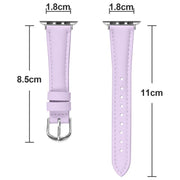 For Apple Watch 46mm / 49mm / 45mm / 44mm Small Waist PU Leather Watch Band(Light Purple)