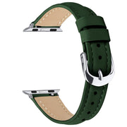For Apple Watch 46mm / 49mm / 45mm / 44mm Small Waist PU Leather Watch Band(Pine Green)