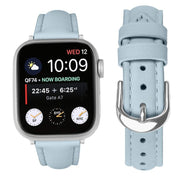 For Apple Watch 46mm / 49mm / 45mm / 44mm Small Waist PU Leather Watch Band(Sky Blue)