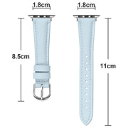 For Apple Watch 46mm / 49mm / 45mm / 44mm Small Waist PU Leather Watch Band(Sky Blue)