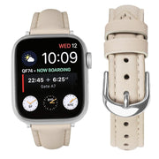 For Apple Watch 46mm / 49mm / 45mm / 44mm Small Waist PU Leather Watch Band(Almond)