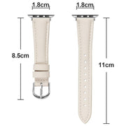 For Apple Watch 46mm / 49mm / 45mm / 44mm Small Waist PU Leather Watch Band(Almond)
