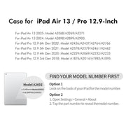 For iPad Pro 12.9 / Air 13 2025 / 2024 ENKAY 360 Degree Rotation Litchi Leather Smart Tablet Case(White)