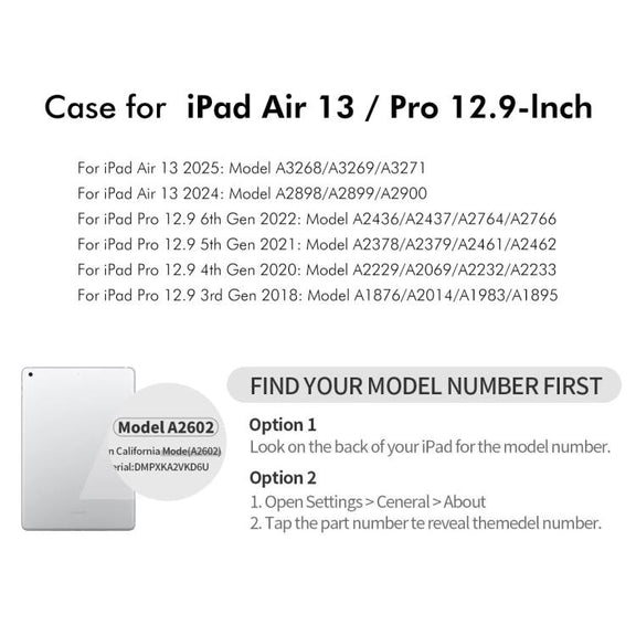 For iPad Pro 12.9 / Air 13 2025 / 2024 ENKAY 360 Degree Rotation Litchi Leather Smart Tablet Case(White)