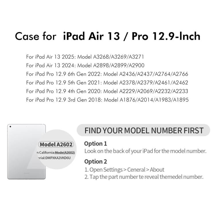 For iPad Pro 12.9 / Air 13 2025 / 2024 ENKAY 360 Degree Rotation Litchi Leather Smart Tablet Case(White)
