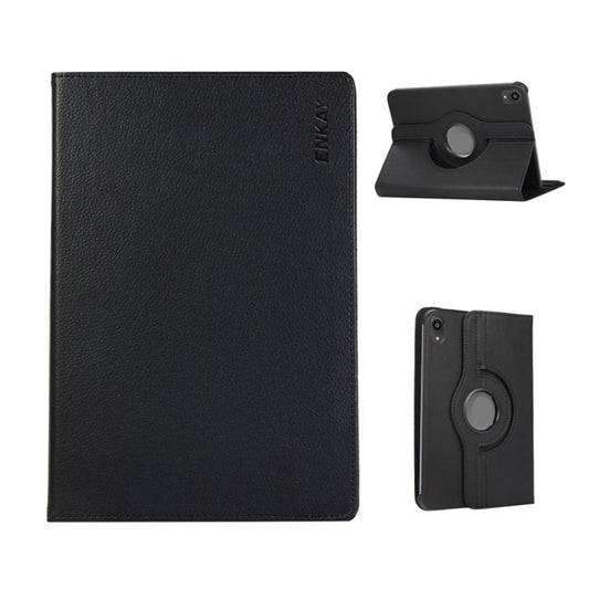 For iPad mini 2024 / mini 6 ENKAY 360 Degree Rotation Litchi Leather Smart Tablet Case(Black) - free shipping - PMC Jewellery - Order now!