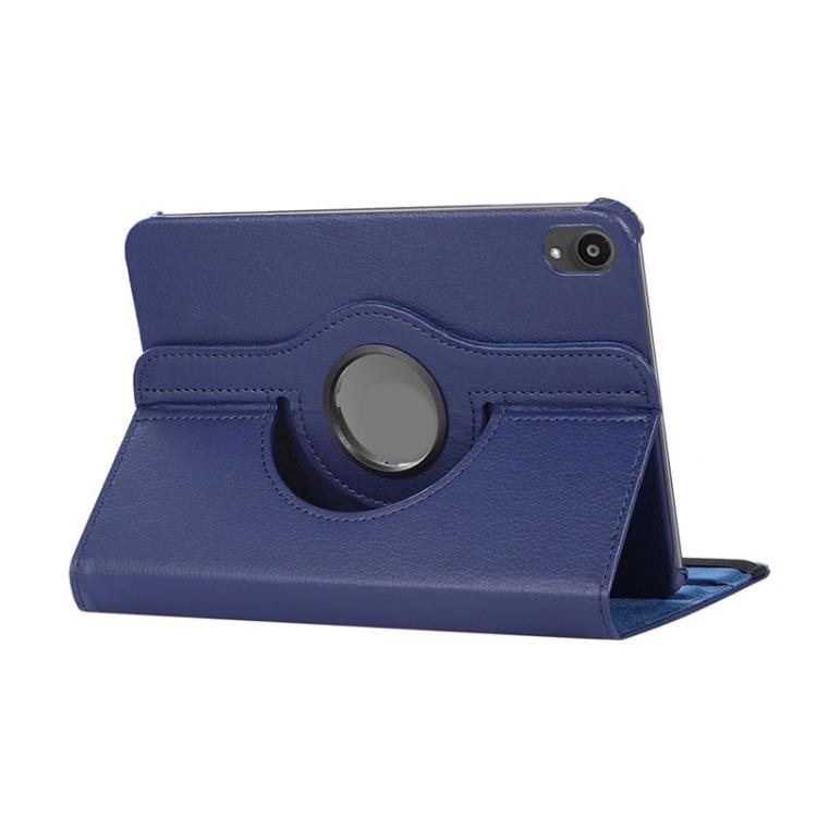 For iPad mini 2024 / mini 6 ENKAY 360 Degree Rotation Litchi Leather Smart Tablet Case(Dark Blue)