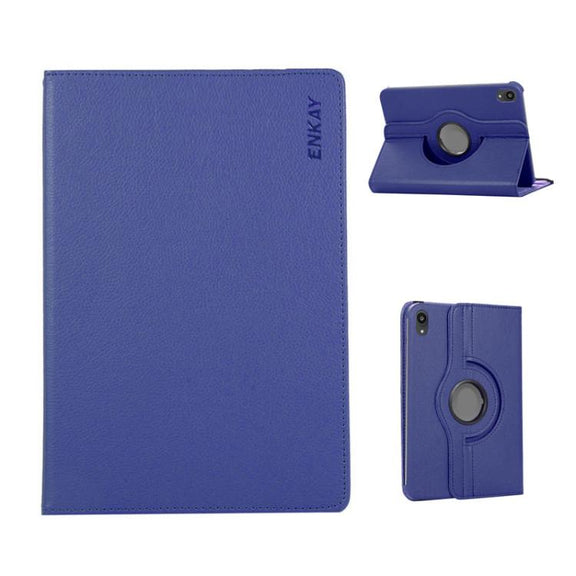 For iPad mini 2024 / mini 6 ENKAY 360 Degree Rotation Litchi Leather Smart Tablet Case(Dark Blue)