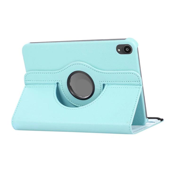 For iPad mini 2024 / mini 6 ENKAY 360 Degree Rotation Litchi Leather Smart Tablet Case(Light Blue)