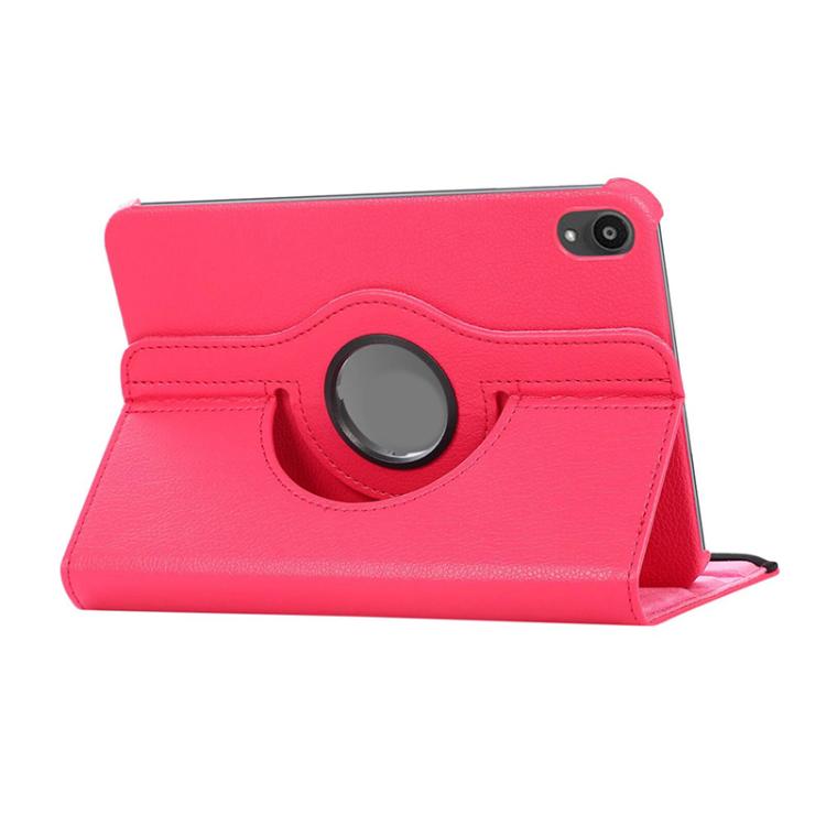For iPad mini 2024 / mini 6 ENKAY 360 Degree Rotation Litchi Leather Smart Tablet Case(Rose Red)