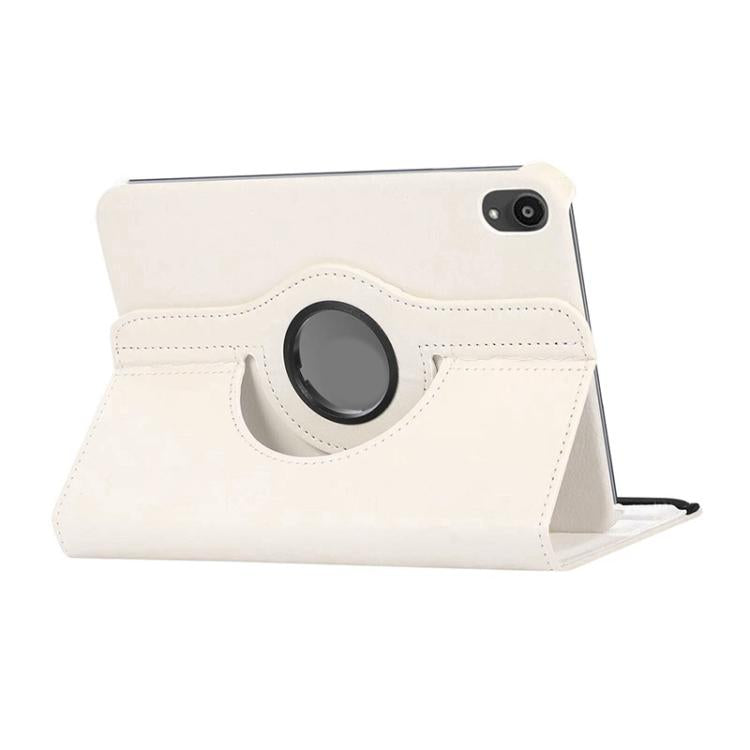 For iPad mini 2024 / mini 6 ENKAY 360 Degree Rotation Litchi Leather Smart Tablet Case(White) - free shipping - PMc TechLife - Order now!