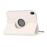 For iPad mini 2024 / mini 6 ENKAY 360 Degree Rotation Litchi Leather Smart Tablet Case(White)