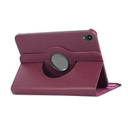 For iPad mini 2024 / mini 6 ENKAY 360 Degree Rotation Litchi Leather Smart Tablet Case(Dark Purple)
