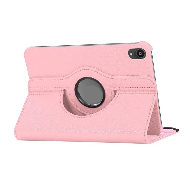 For iPad mini 2024 / mini 6 ENKAY 360 Degree Rotation Litchi Leather Smart Tablet Case(Pink)