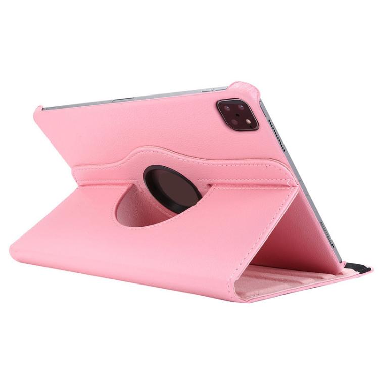 For iPad Pro 13 2024 ENKAY 360 Degree Rotation Litchi Leather Smart Tablet Case(Pink)
