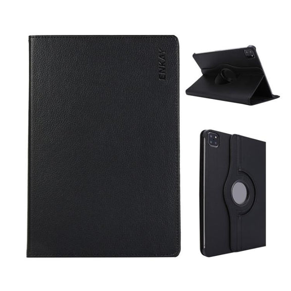 For iPad Pro 11 2024 ENKAY 360 Degree Rotation Litchi Leather Smart Tablet Case(Black)