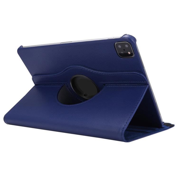 For iPad Pro 11 2024 ENKAY 360 Degree Rotation Litchi Leather Smart Tablet Case(Dark Blue)