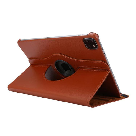 For iPad Pro 11 2024 ENKAY 360 Degree Rotation Litchi Leather Smart Tablet Case(Brown)