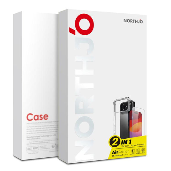 For iPhone 17 Air NORTHJO 2 in 1 TPU Airbag Shockproof Phone Case with Screen Film(Clear)