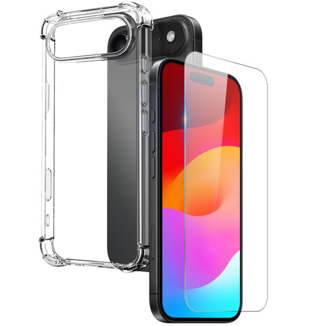 For iPhone 17 Air NORTHJO 2 in 1 TPU Airbag Shockproof Phone Case with Screen Film(Clear)